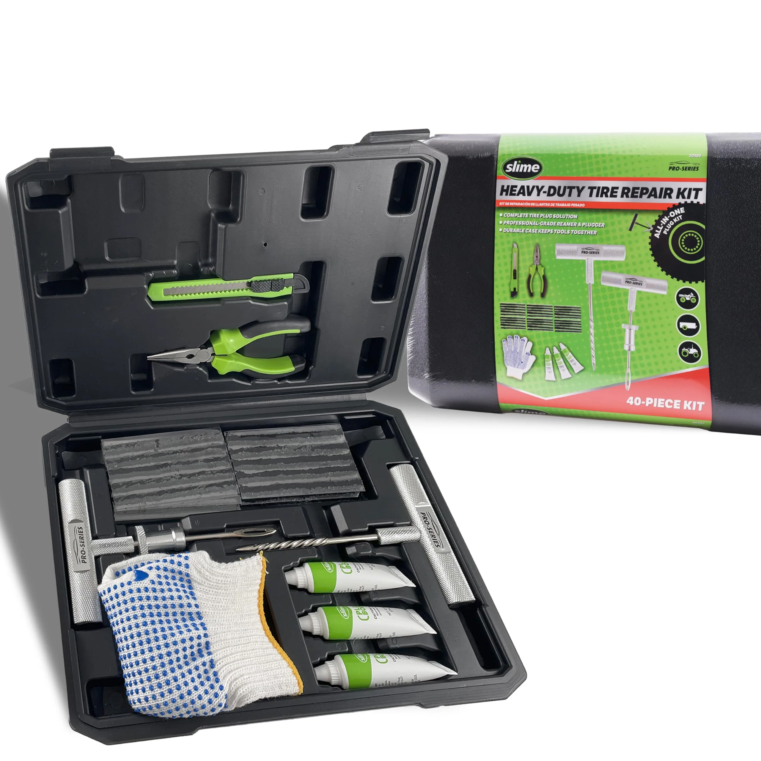Slime 60189 Flat Tire Tire Repair Kit Heavy Duty